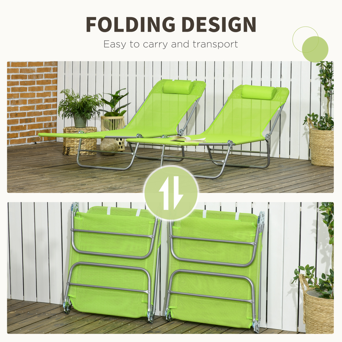 cortex-london-brighton-green-folding-sun-loungers-set-of-2-adjustable-backrest-pillow