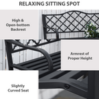 cortex-london-windsor-antique-steel-2-seater-outdoor-garden-bench-armrest-matte-black