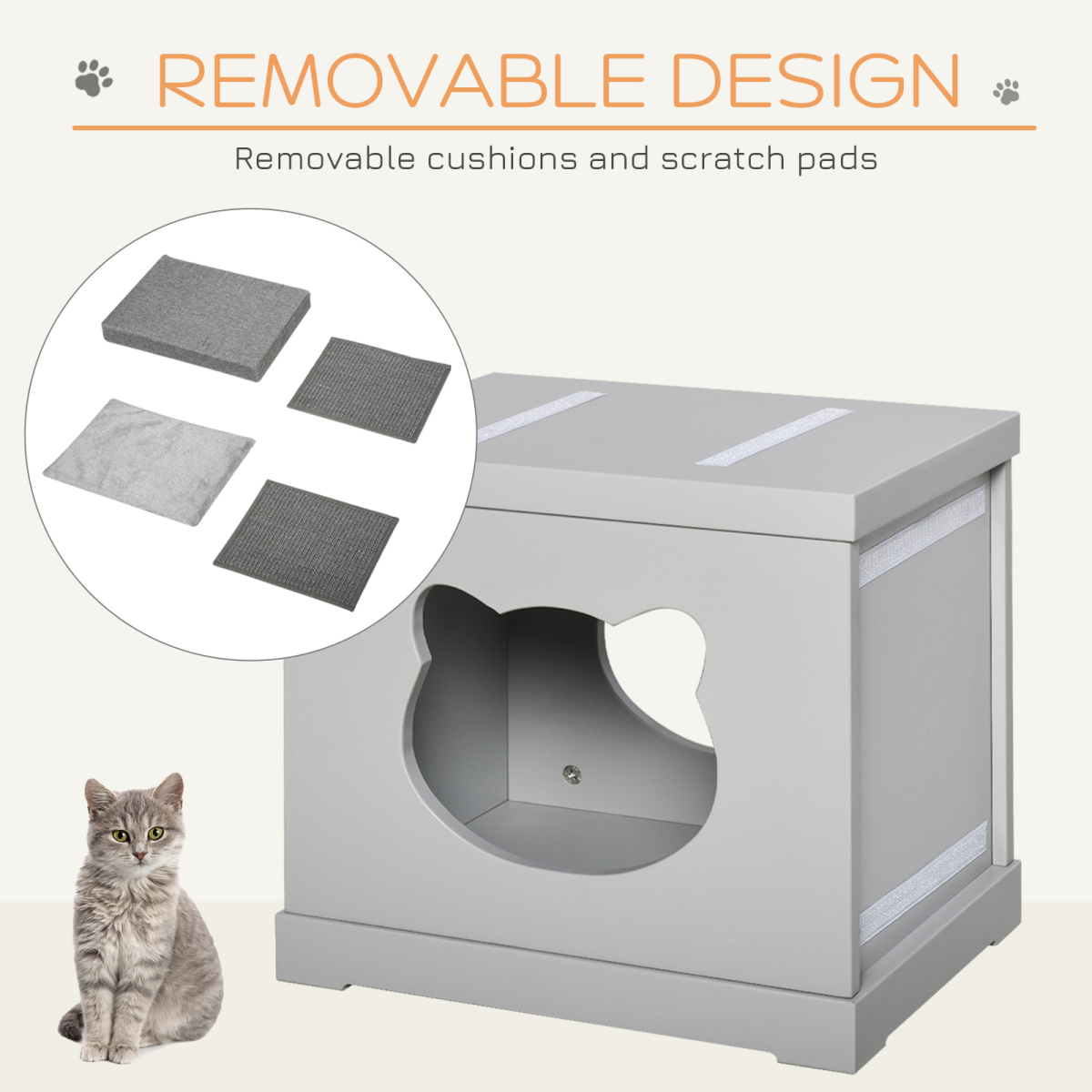 cortex-london-york-grey-cat-house-bed-kitten-cave-cube-with-soft-cushion-sisal-scratching-pads