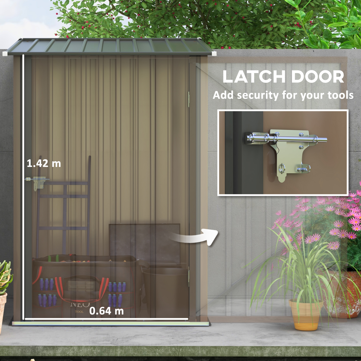 cortex-london-windsor-steel-garden-storage-shed-brown-dark-grey