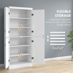 4-Door Kitchen Cabinet, ShelvesWhite