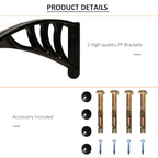 75 L x 120 W x 23 H cm Clear Polycarbonate Curved Awning w/ Black Bracket