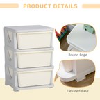 HOMCOM Kids Storage Unit w/ Three Drawers Three-Tier Chest Vertical Dresser