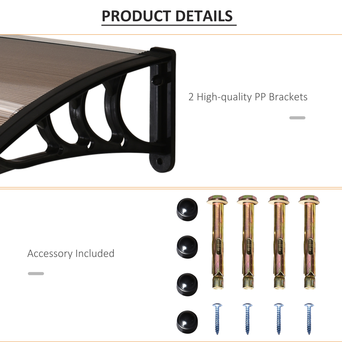 cortex-london-york-brown-polycarbonate-curved-awning-black-bracket