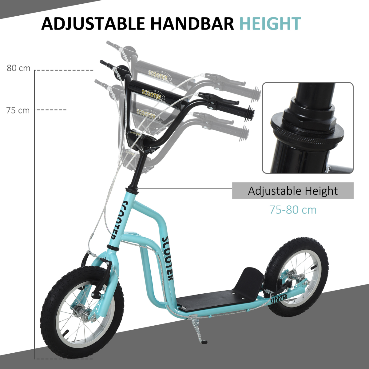 cortex-london-york-kids-kick-scooter-blue-inflatable-rubber-tyres-adjustable-handlebar