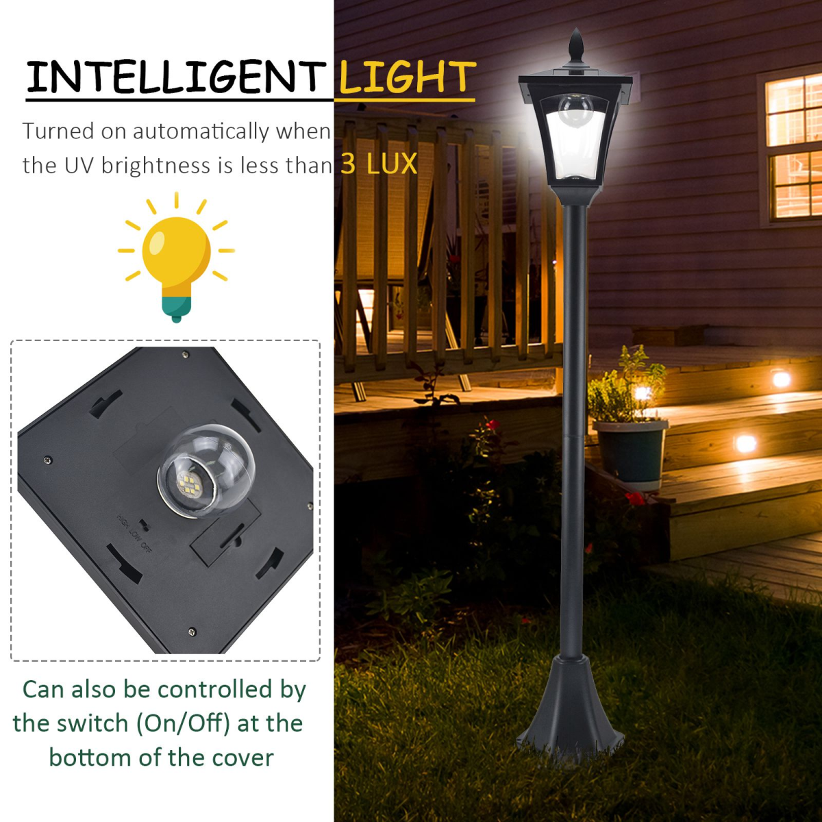 cortex-london-windsor-outsunny-solar-powered-led-lamp-post-black
