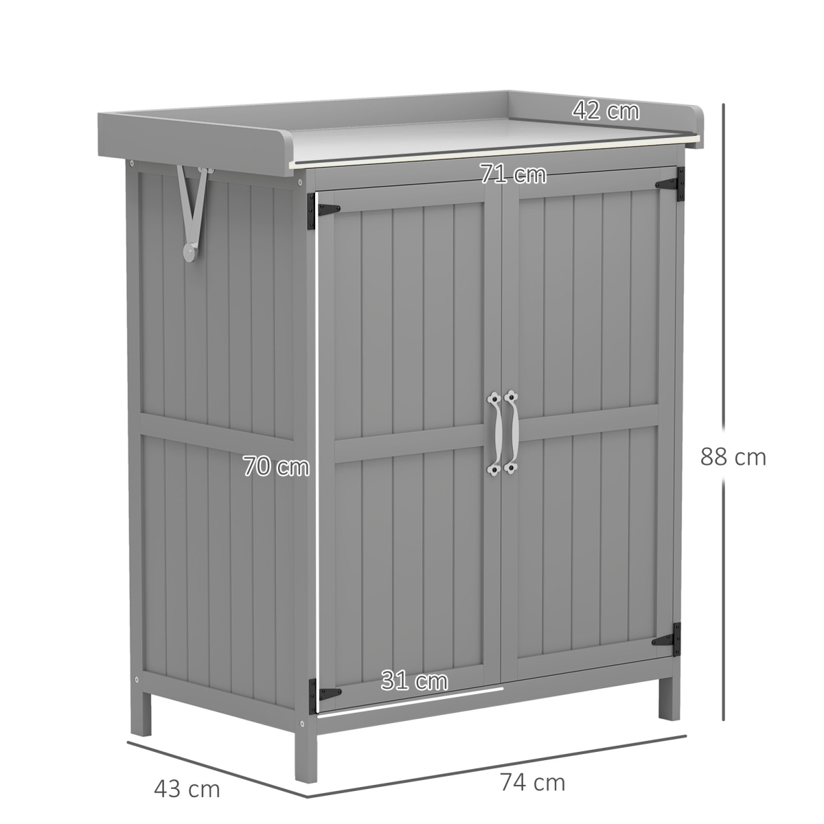 cortex-london-windsor-garden-storage-workbench-grey-fir-wood-stainless-steel-top