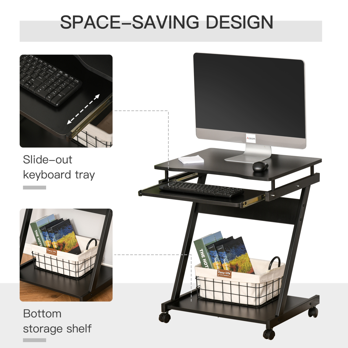cortex-london-windsor-movable-computer-desk-keyboard-tray-black-four-wheels
