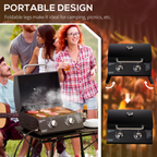 2 Burner Gas BBQ Grill Portable Folding Tabletop Barbecue Lid Thermometer Black