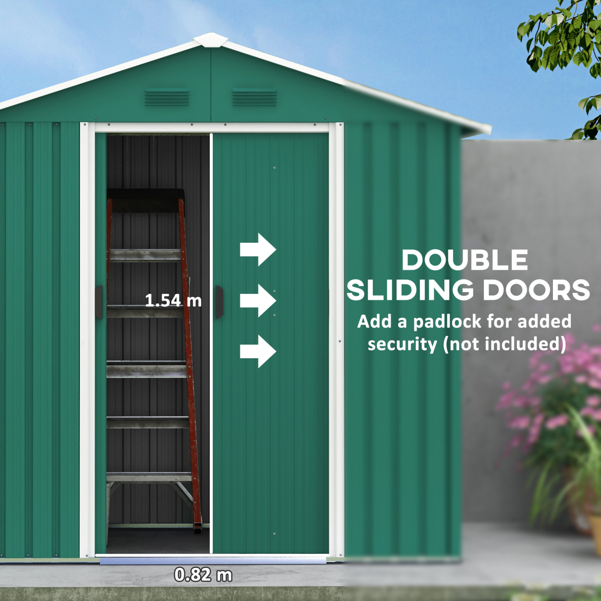 cortex-london-windsor-metal-garden-shed-green