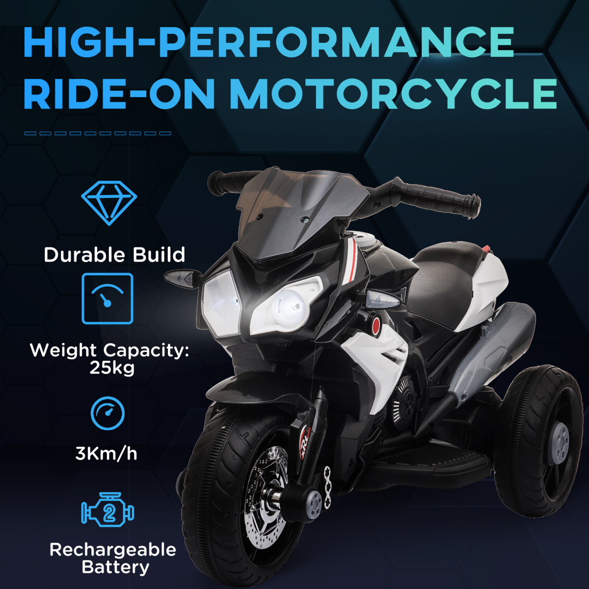 cortex-london-windsor-kids-electric-motorcycle-ride-on-6v-black