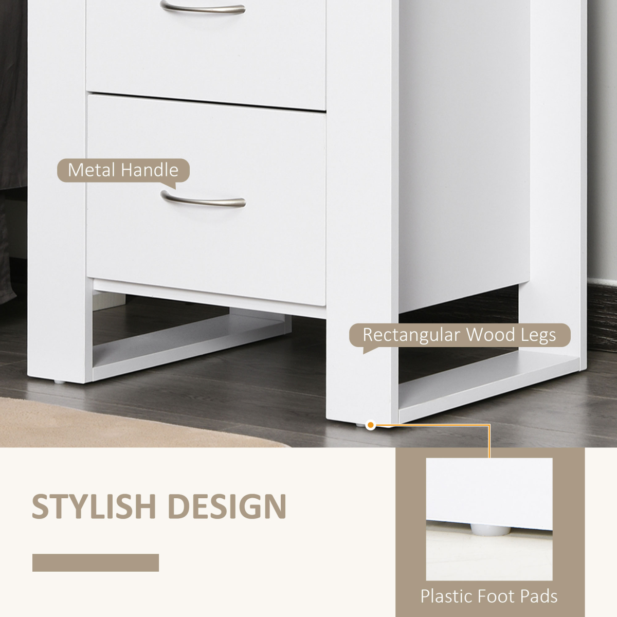 cortex-london-windsor-white-2-drawer-particle-board-bedside-table