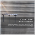 Outdoor Patio Gazebo Pergola, Aluminum Post, 4.35x3m Mounted on the Wall Roof