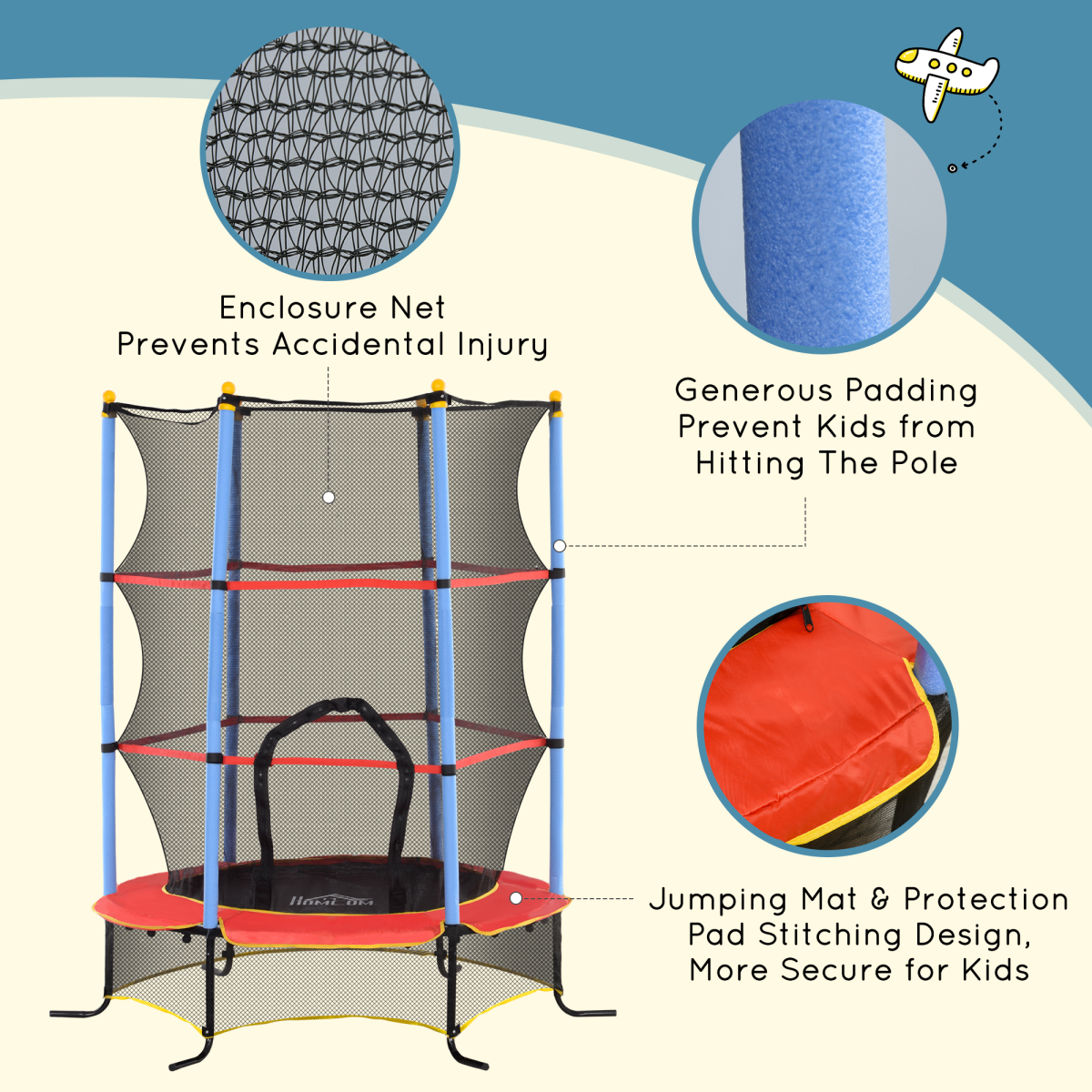 cortex-london-windsor-kids-safety-trampoline-blue-red-black-enclosure-net