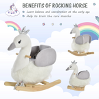 Cute Kids Ride-On Rocking Swan w/ Sound Handlebars Seat Belt Plush Body