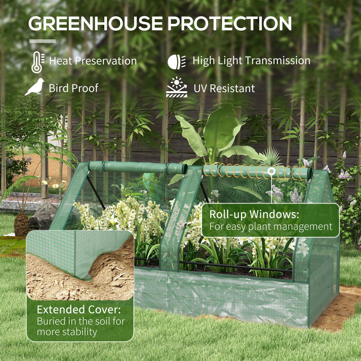 cortex-london-kew-raised-garden-bed-planter-greenhouse-green-dark-grey
