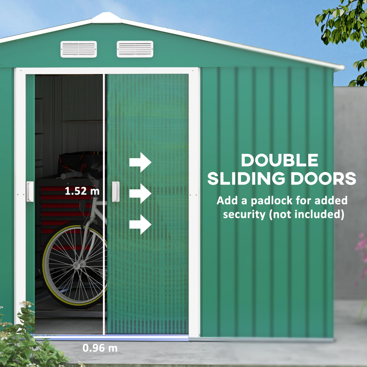 cortex-london-windsor-9x6-ft-metal-garden-storage-shed-green