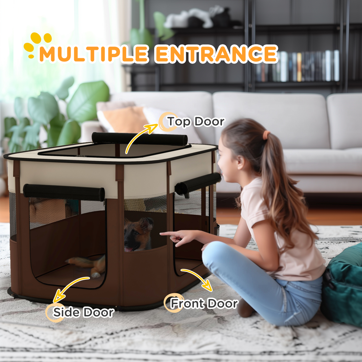 cortex-london-york-portable-pet-pen-for-puppies-rabbits-kittens-guinea-pigs-brown