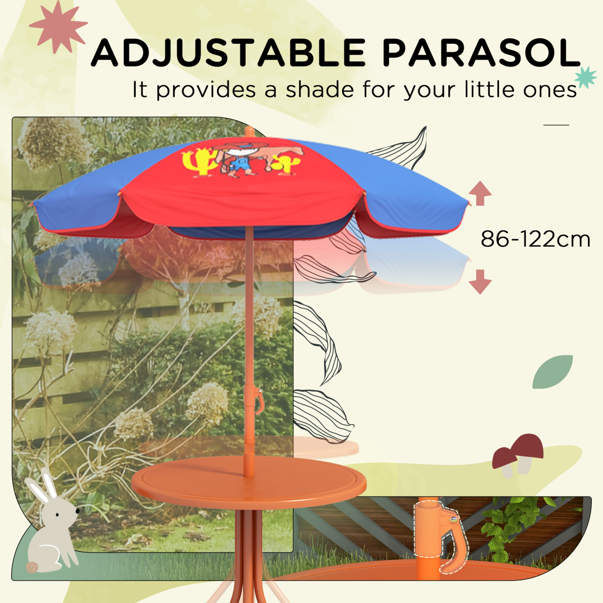 cortex-london-windsor-cowboy-kids-bistro-table-chair-set-adjustable-parasol