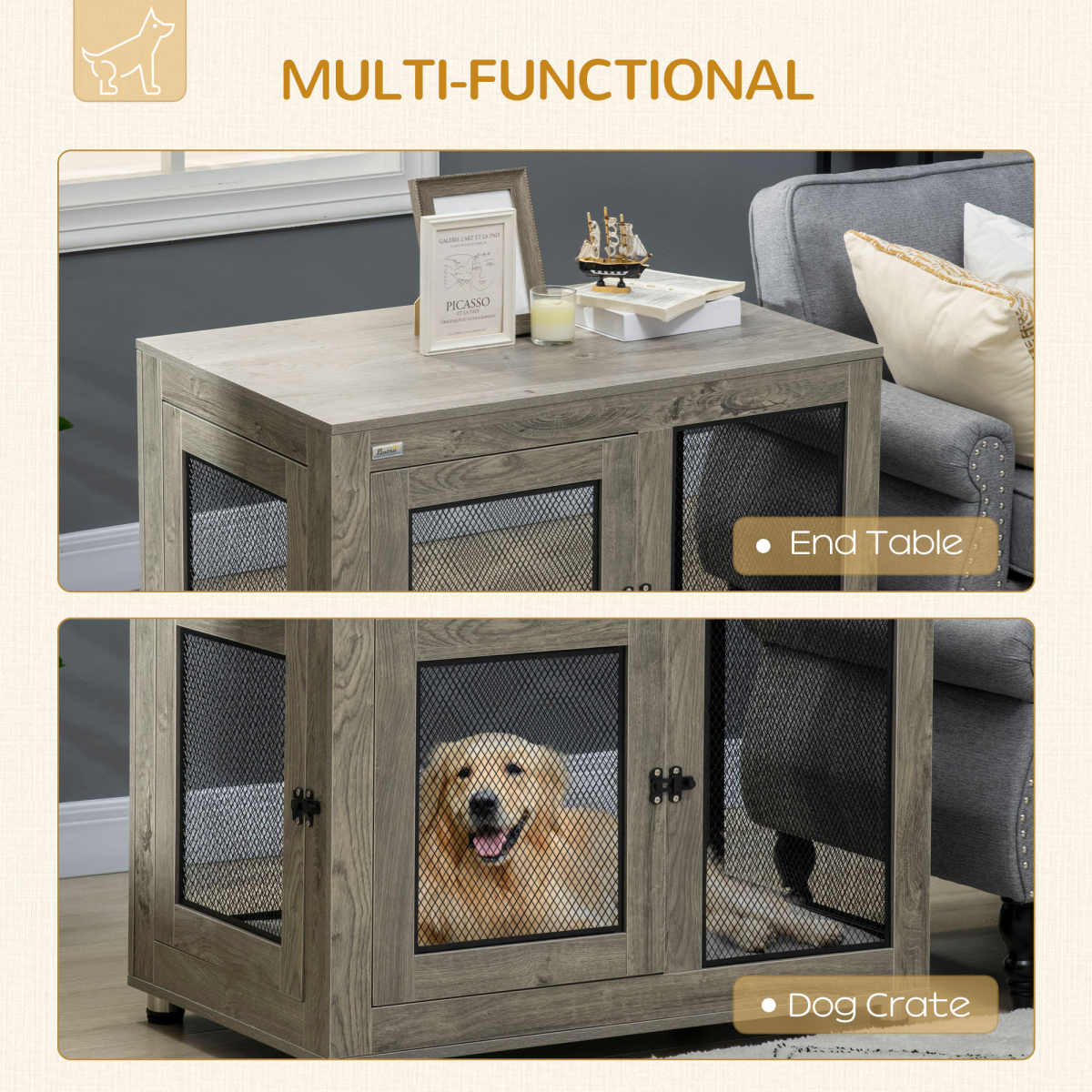 cortex-london-windsor-dog-crate-end-table-two-doors-cushion