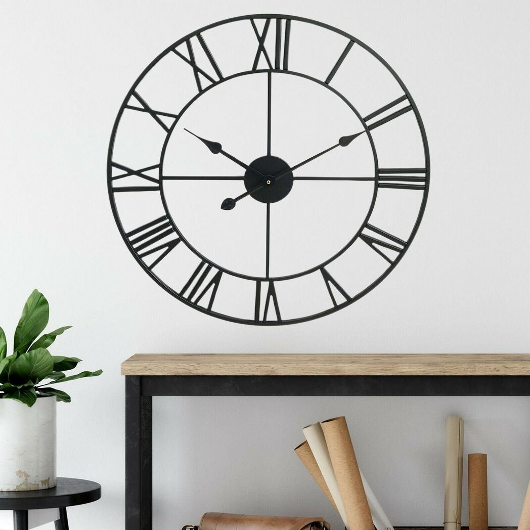 cortex-london-york-roman-metal-wall-clock-60cm-black