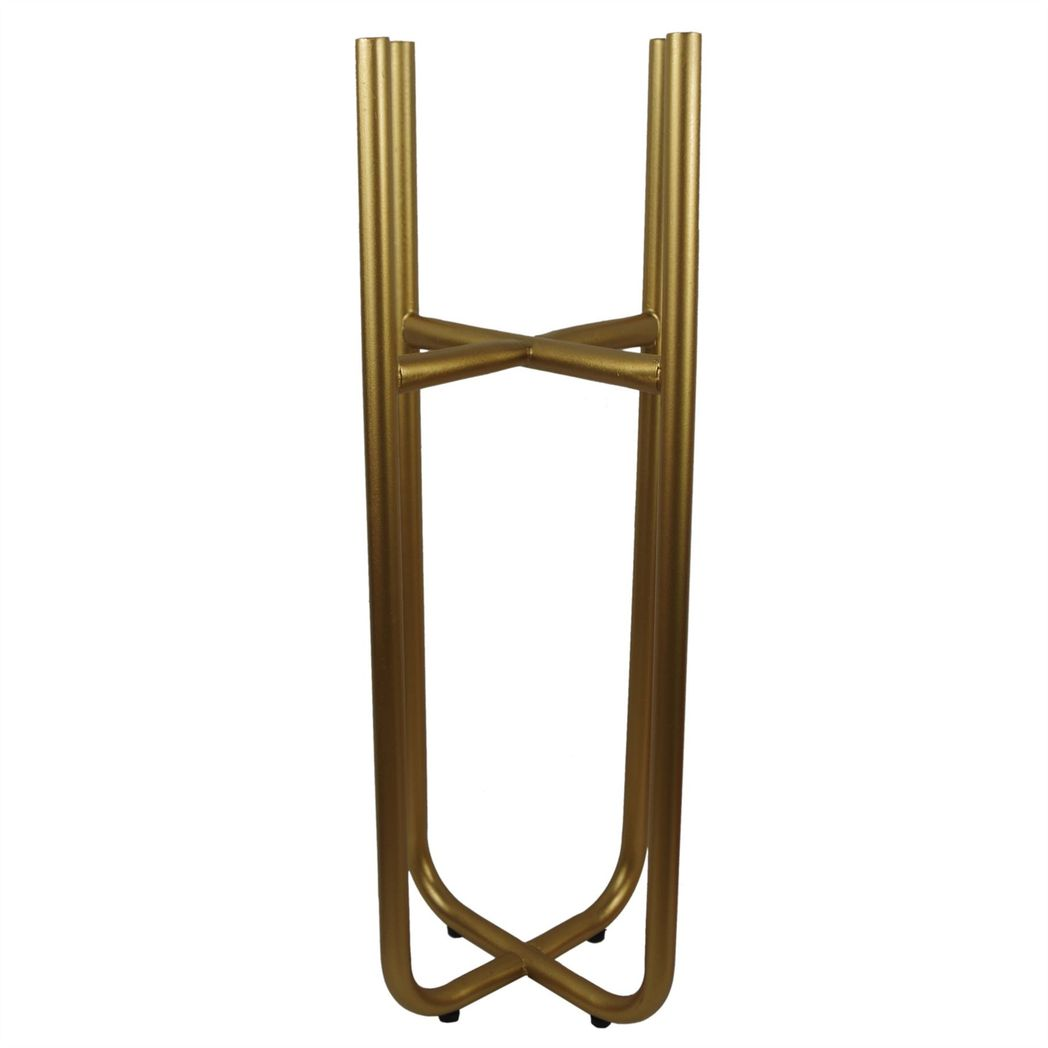 Tall Gold Stand with Iridescent Rainbow Metal Planter 62cm x 18cm
