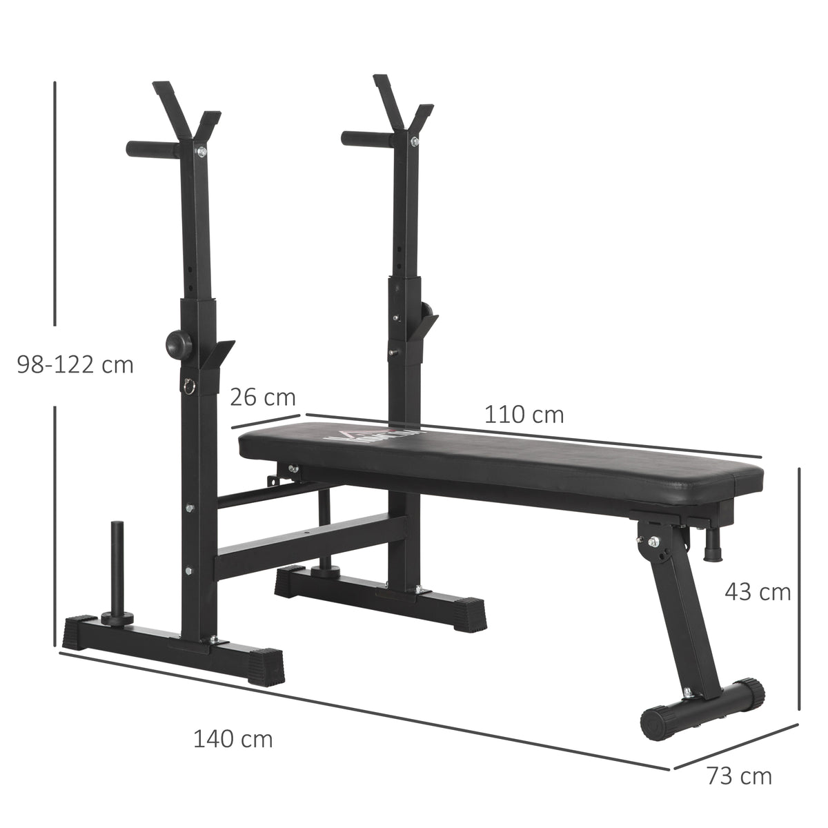 cortex-london-york-adjustable-weight-bench-barbell-rack-dip-station-black