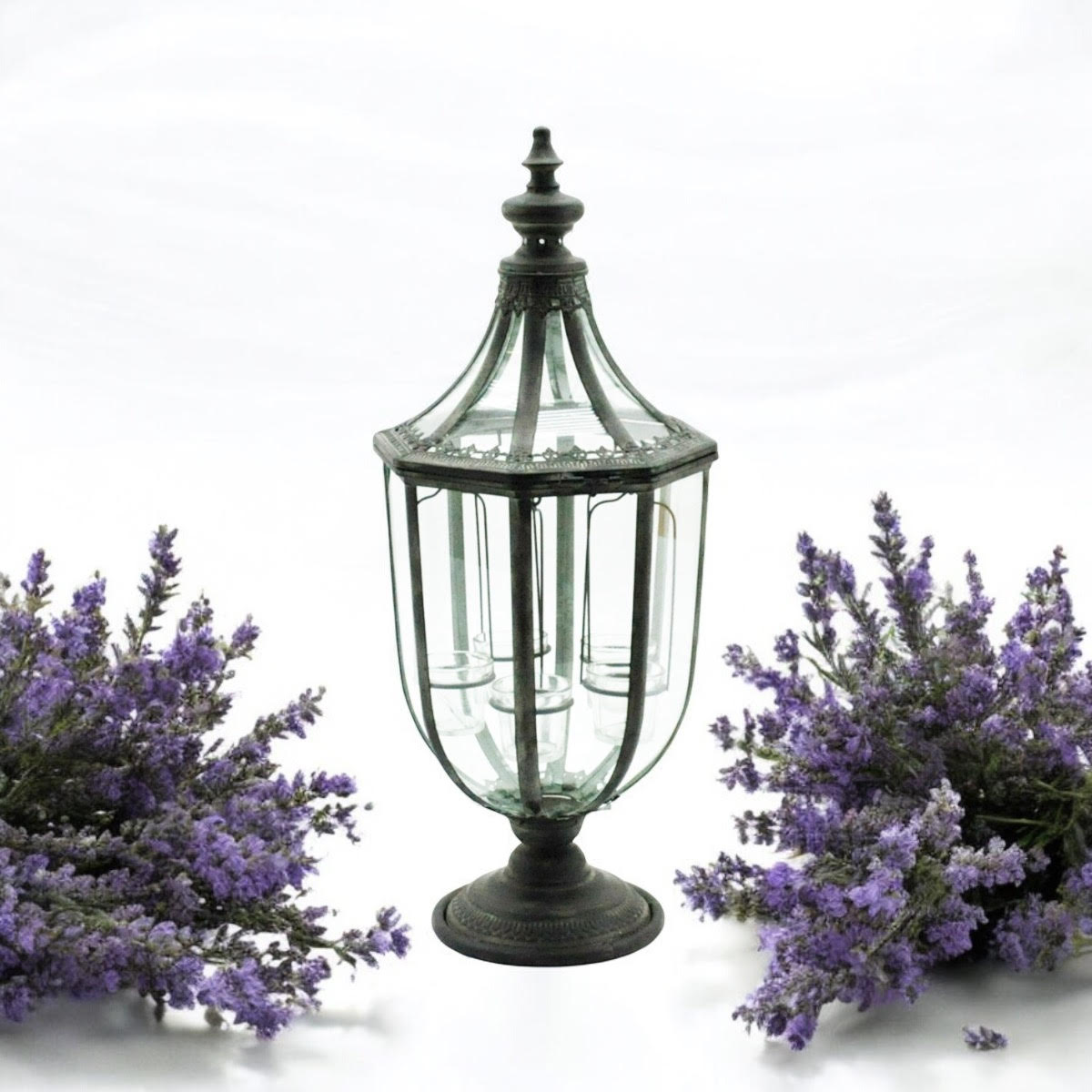 Durable and Stylish Metal Glass Candle Lantern – Antique-Inspired Holder with Decorative Shape, Perfect for Garden, Patio, or Home Décor, Functional and Durable Lighting Accent