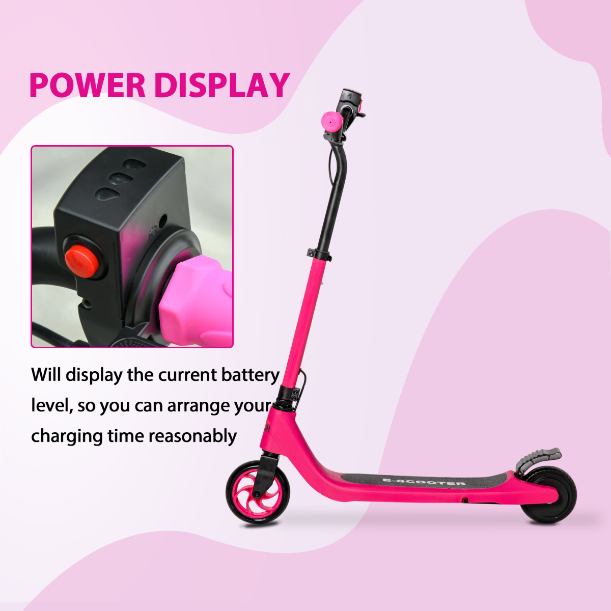 cortex-london-windsor-pink-120w-kids-electric-scooter-rear-brake-battery-level-display