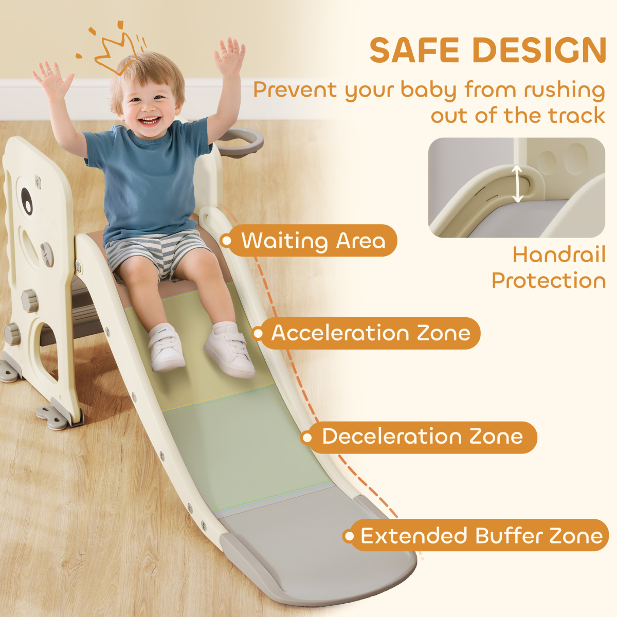 cortex-london-windsor-dinosaur-kids-slide-climber-basketball-hoop-cream-white