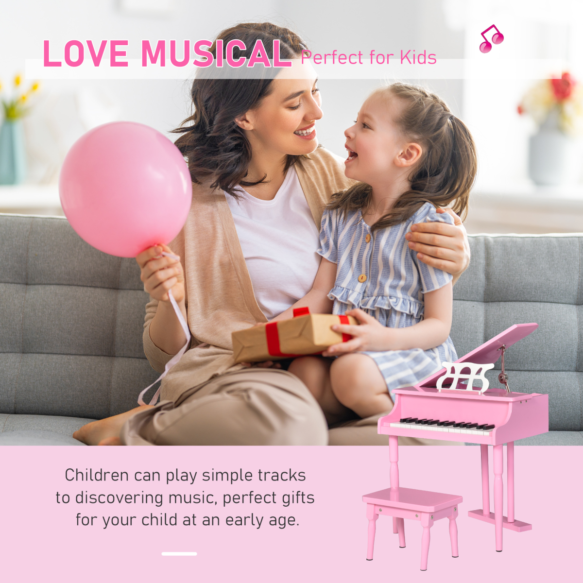 cortex-london-windsor-30-key-kids-piano-music-stand-stool-homcom