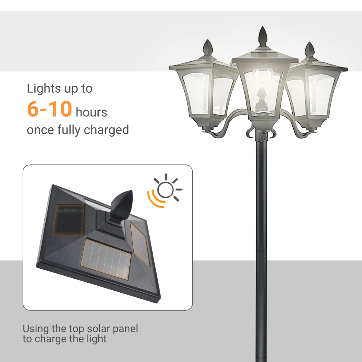 cortex-london-windsor-solar-powered-lamp-post-3-light-ip44-black