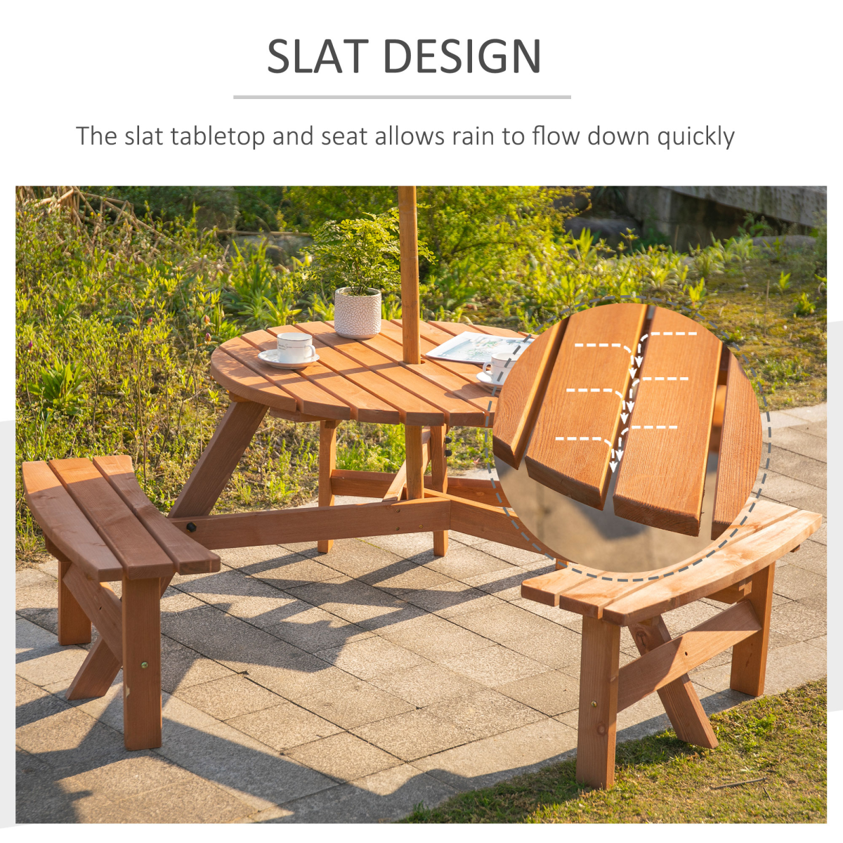 cortex-london-windsor-round-garden-table-three-attached-benches-fir-wood
