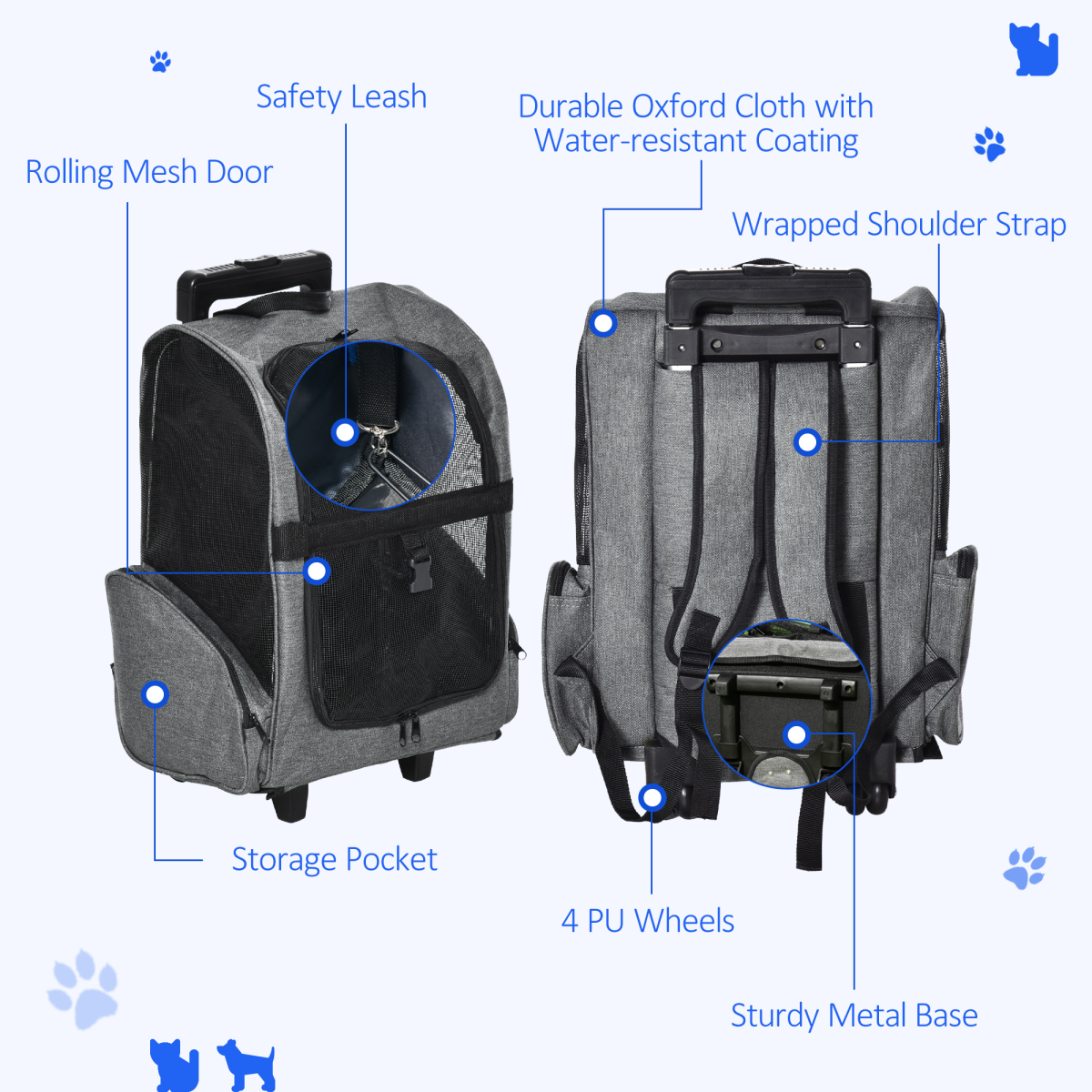 cortex-london-york-pet-travel-backpack-carrier-trolley-grey