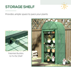 80x49x160cm Mini Greenhouse with Storage Shelf, Roll-Up ZipDoorPE Cover, Green