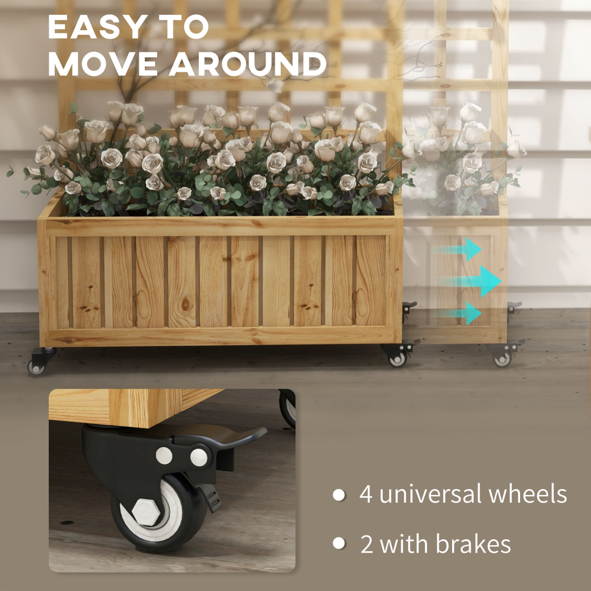 cortex-london-windsor-outsunny-fir-wood-trellis-planter-raised-garden-bed-wheels
