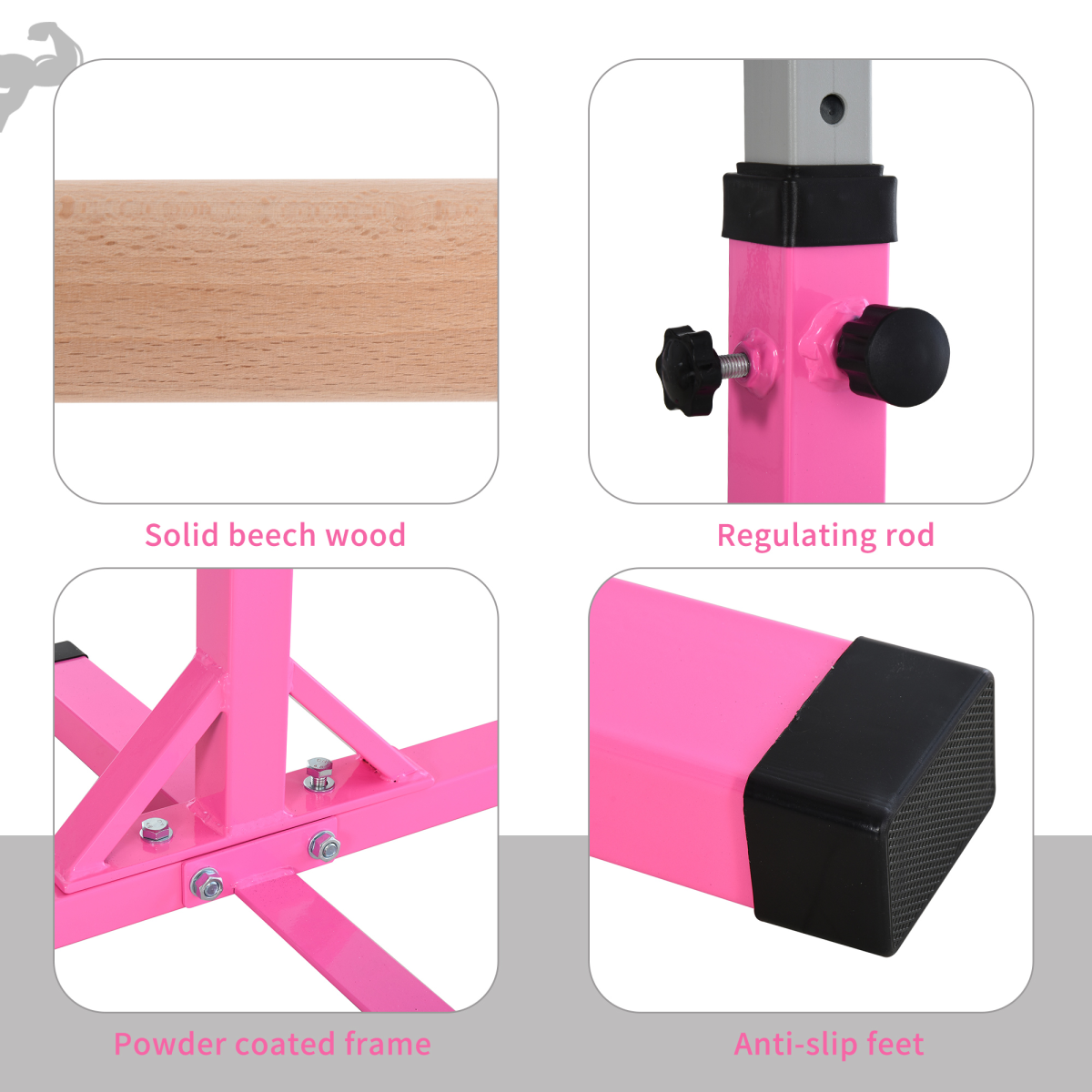 cortex-london-windsor-adjustable-kids-gymnastics-horizontal-bar-steel-frame-beech-wood