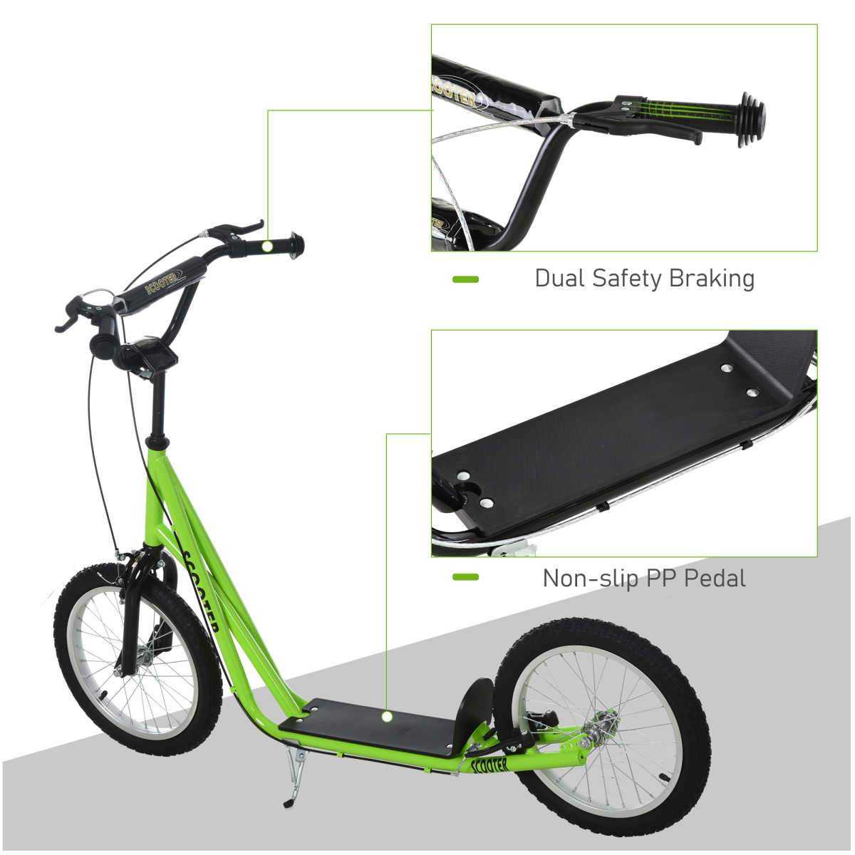 cortex-london-windsor-light-green-childrens-scooter-steel-aluminium-rubber