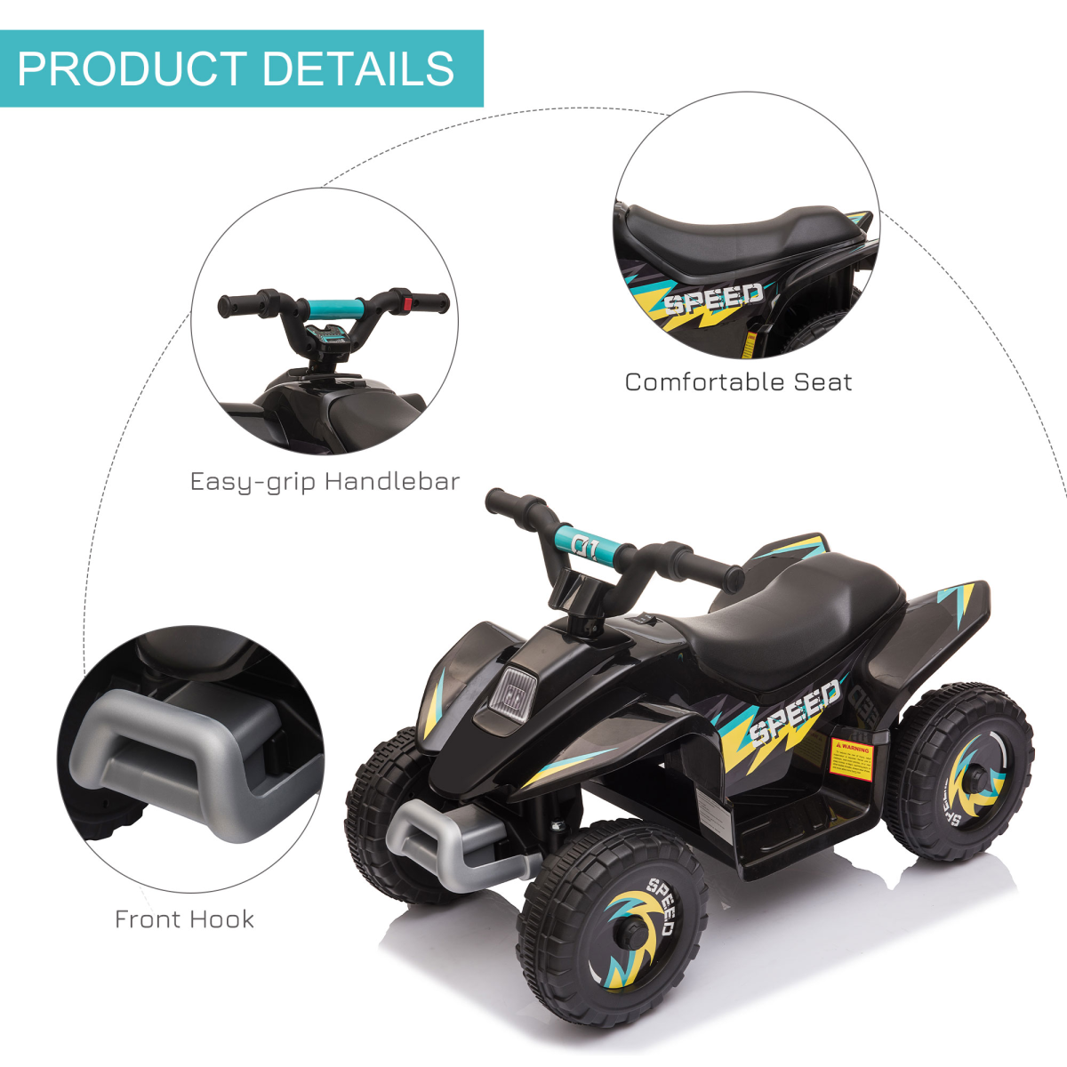 cortex-london-windsor-6v-kids-electric-ride-on-car-black