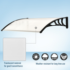 75 L x 120 W x 23 H cm Clear Polycarbonate Curved Awning w/ Black Bracket