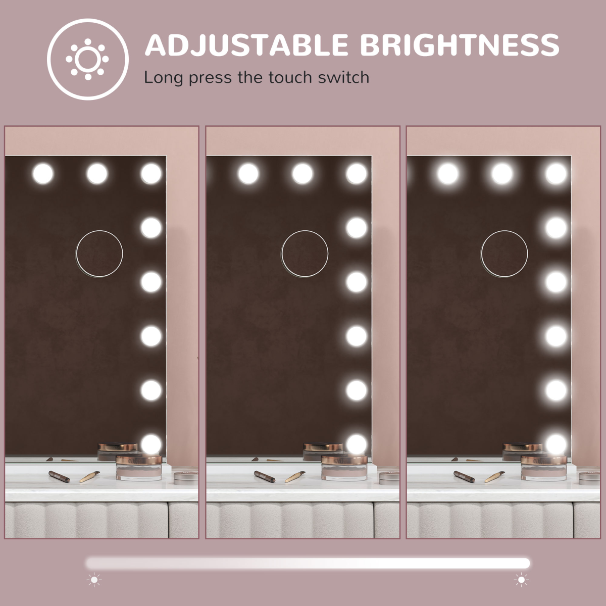 HOMCOM Hollywood Vanity Mirror with Lights, 10X Magnifying, USB Port, White