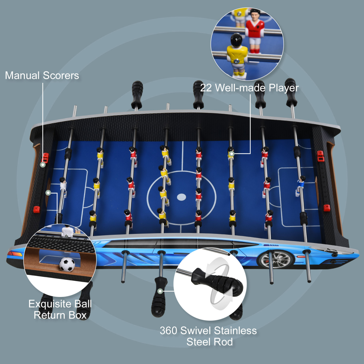 cortex-london-windsor-2ft-competition-foosball-table-kids-adults-indoor-homcom