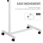 Multipurpose Overbed Chair Table Sofa Side Stand Height Adjustable White/Brown