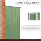 Garden Storage Shed, Sloped Roof, Lockable Door Green, 142x84x189cm