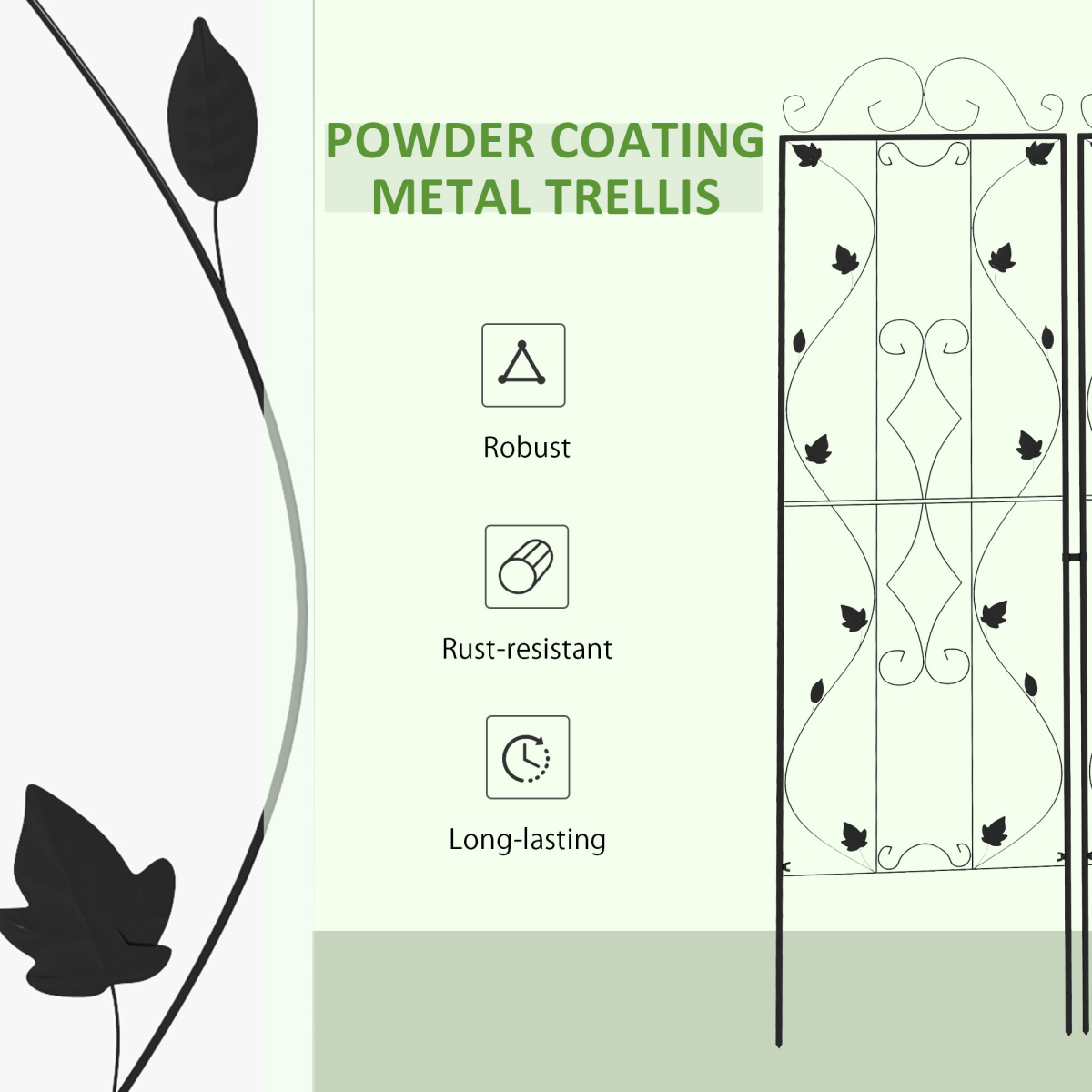 cortex-london-york-leaf-design-steel-garden-trellis-set-black