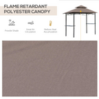 Outsunny 8ft Double-Tier Gazebo Grill Canopy Tent Shelter-Coffee