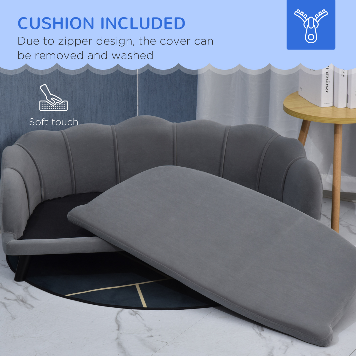 cortex-london-windsor-pearl-shell-dog-sofa-bed-grey