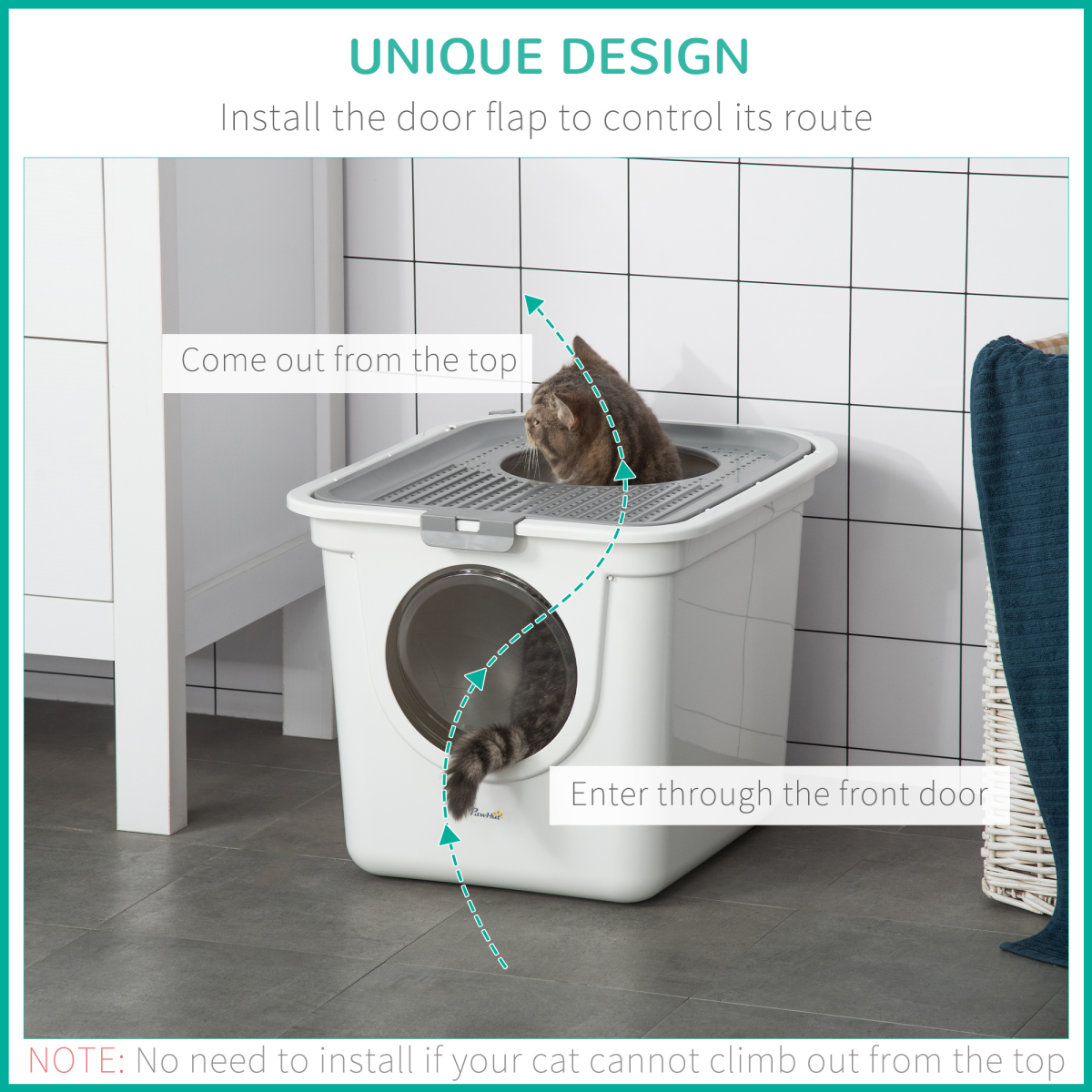 cortex-london-windsor-white-cat-litter-tray-front-entrance-top-exit
