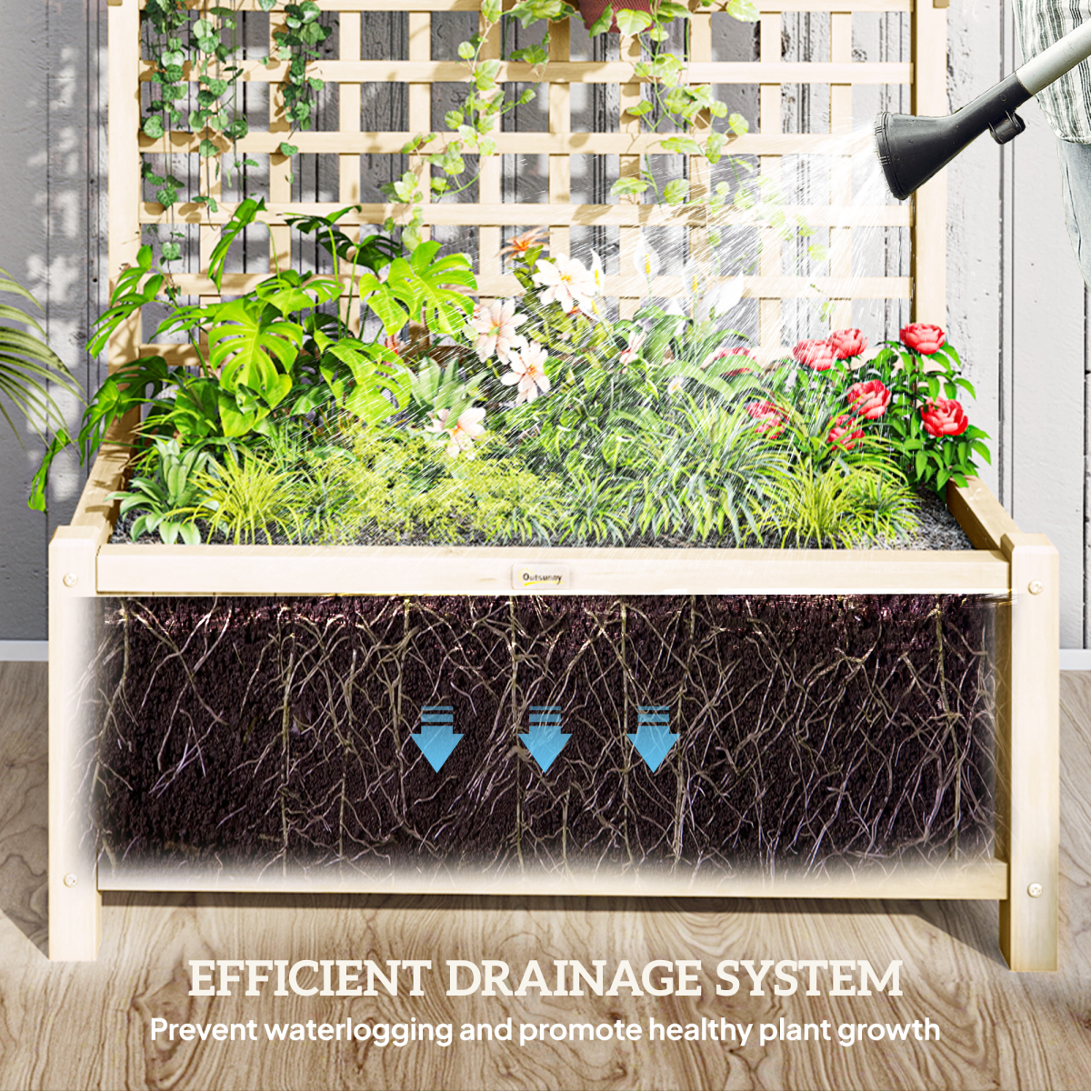 cortex-london-york-fir-wood-planter-trellis-garden-box-natural-wood-finish