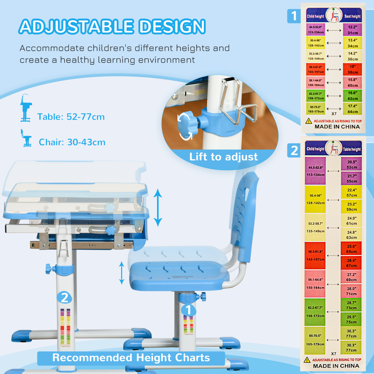 cortex-london-windsor-adjustable-kids-desk-and-chair-set-with-drawer-pen-slots-and-hook